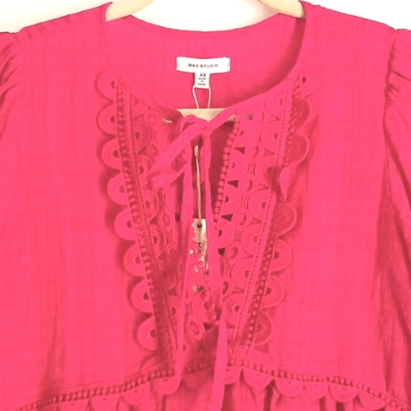 Max Studio " Cerise" Boho Blouse in Size XS (NWT) - Picture 2 of 10